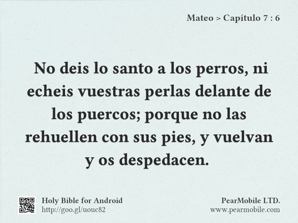 Mateo, Capítulo 7:6